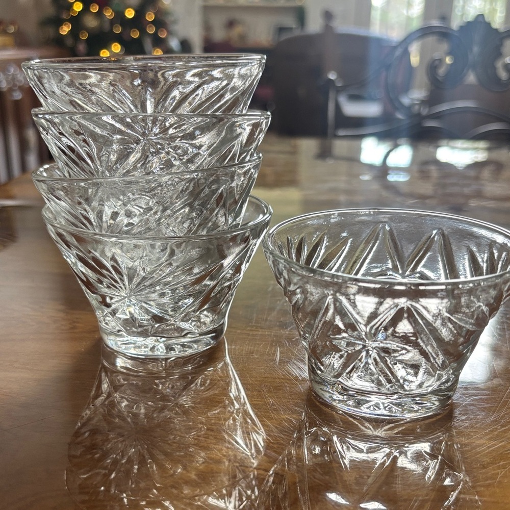 Anchor Hocking Prescut Oatmeal Custard Berry Bowl Cup Set of 6